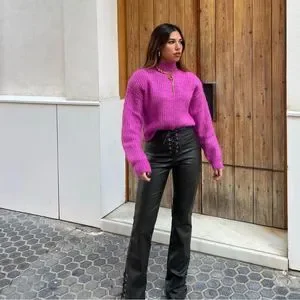 Zara | Pants & Jumpsuits | Zara Fauxleatherlaced Pants New